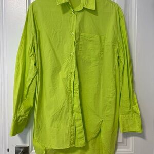 Zara Lime Green Button Down Shirt